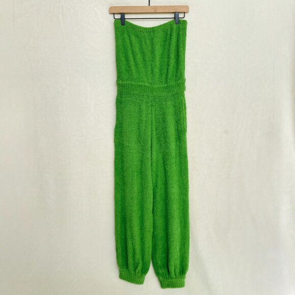 NWOT Free People FP Beach Claire Strapless One-Piece Jumpsuit in Green - Picture 6 of 10